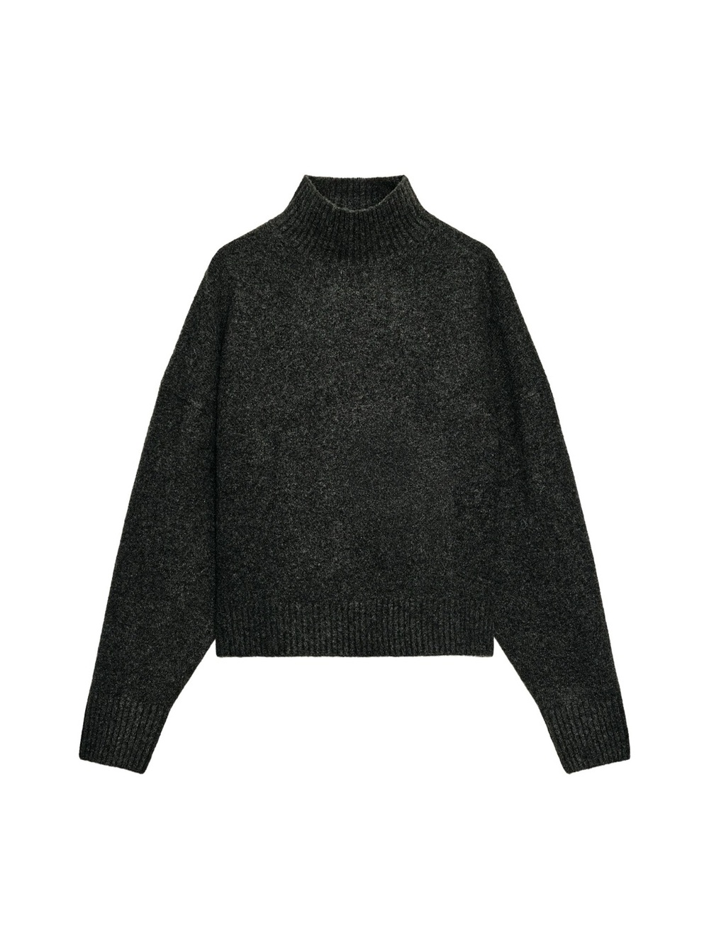 Zara Charcoal Mock Neck Sweater